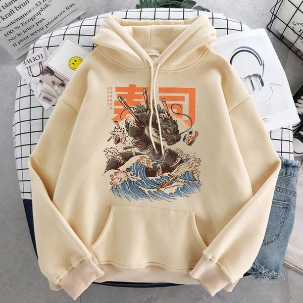women's hoodies & sweatshirts japan anime sushi dragon women printing harajuku female hip hop fleece hooded 2021 womens streetwear, Black
women's hoodies & sweatshirts japan anime sushi dragon women printing harajuku female hip hop fleece hooded 2021 womens streetwear, Black