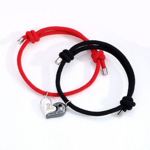 charm bracelets 2pcs/set magnetic couple heart attraction bracelet trendy jewelry gift love sweet for women men lovers, Golden;silver
charm bracelets 2pcs/set magnetic couple heart attraction bracelet trendy jewelry gift love sweet for women men lovers, Golden;silver