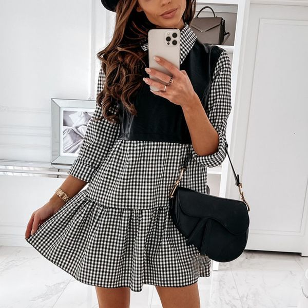 2021 new classy autumn plaid turn-down collar fashion long sleeve patchwork es office for women casual fkm9, Black;gray
2021 new classy autumn plaid turn-down collar fashion long sleeve patchwork es office for women casual fkm9, Black;gray