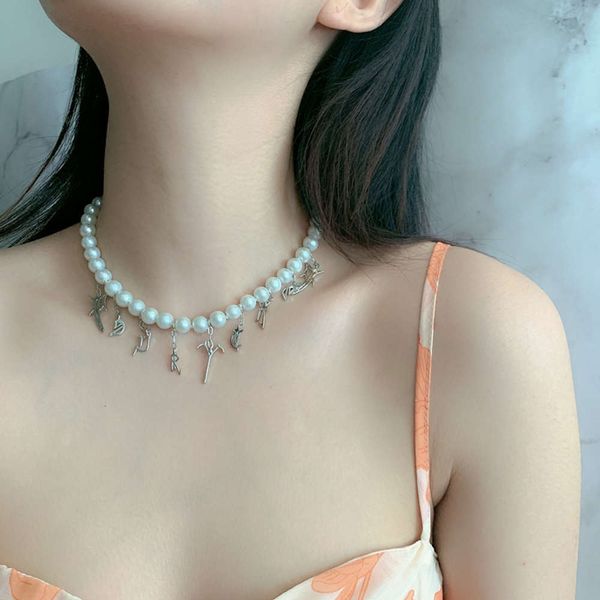 hbp fashion cool wind dark black bright pearl baroque short choker in sanskrit letter necklace, Silver
hbp fashion cool wind dark black bright pearl baroque short choker in sanskrit letter necklace, Silver