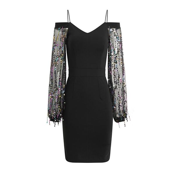 casual dresses vsue womenr balck v neck spaghetti strap long sleeve mesh sequined tassel patchwork mini dress spring d2503, Black;gray
casual dresses vsue womenr balck v neck spaghetti strap long sleeve mesh sequined tassel patchwork mini dress spring d2503, Black;gray