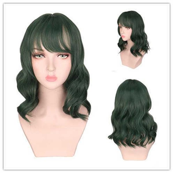 fashion chemical fiber qi bangs thin army green roll corn perm set short hair wig female headgear, Black
fashion chemical fiber qi bangs thin army green roll corn perm set short hair wig female headgear, Black