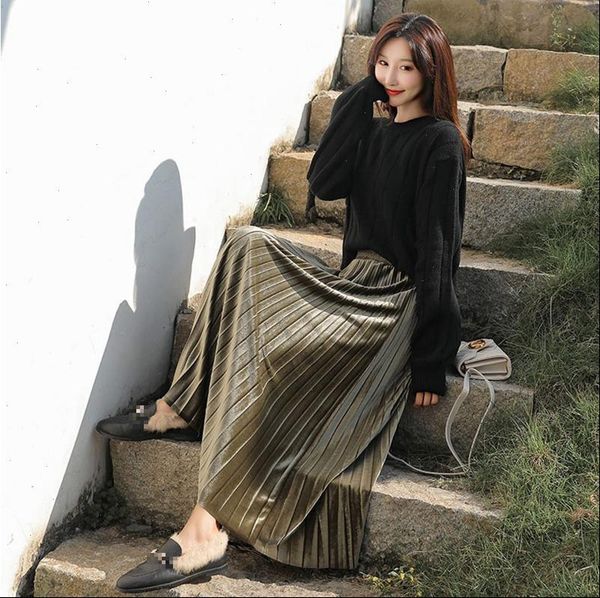 new 2021 long velvet maxi pleated skirt metallic silver midi skirt high waist elascity casual party skirt vintage, Black
new 2021 long velvet maxi pleated skirt metallic silver midi skirt high waist elascity casual party skirt vintage, Black