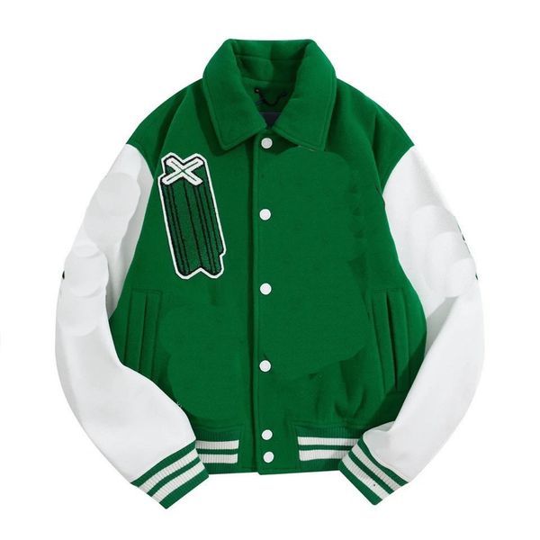21ss green jacket men and women autumn new color matching baseball uniform loose casual wild couple trend, Black;brown
21ss green jacket men and women autumn new color matching baseball uniform loose casual wild couple trend, Black;brown