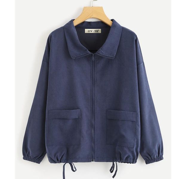 women's jackets large size 2021 autumn winter loose women jacket turn-down collar pockets long sleeve zipper drawstring coat female, Black;brown
women's jackets large size 2021 autumn winter loose women jacket turn-down collar pockets long sleeve zipper drawstring coat female, Black;brown