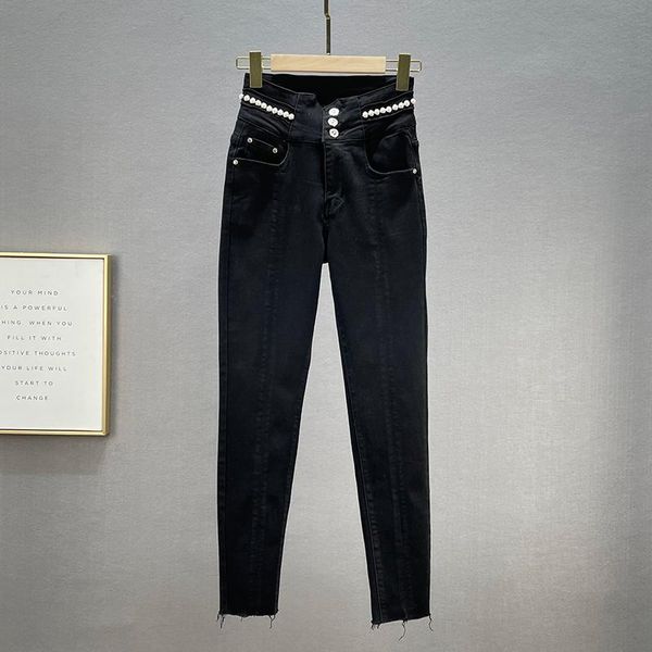 women's jeans black trousers 2021 autumn winter beaded skinny pants high waist girl street elastic jean denim, Blue
women's jeans black trousers 2021 autumn winter beaded skinny pants high waist girl street elastic jean denim, Blue