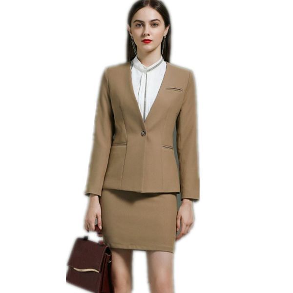two piece dress fashion women suit female business slim long sleeve spring autumn khaki blazer and skirt office ladies formal work wear, White
two piece dress fashion women suit female business slim long sleeve spring autumn khaki blazer and skirt office ladies formal work wear, White