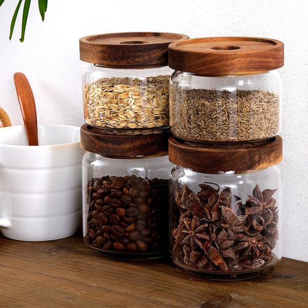 storage bottles & jars glass airtight canister clear cereal container food coffee tea jar can with wood lids c1
storage bottles & jars glass airtight canister clear cereal container food coffee tea jar can with wood lids c1