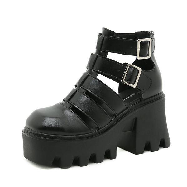 boots black leather platform 8cm buckle zip women sandals summer female shoes breathable block heel punk roman party lolita girl
boots black leather platform 8cm buckle zip women sandals summer female shoes breathable block heel punk roman party lolita girl