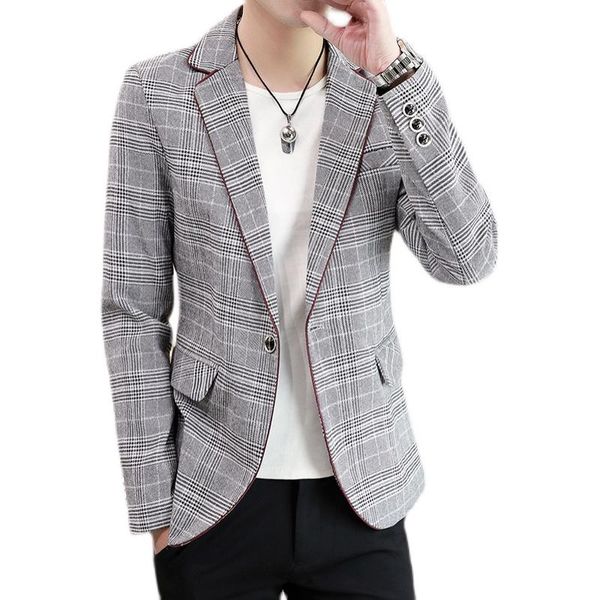 men's suits & blazers 2021 spring and autumn fashion casual solid color plaid single button slim business long-sleeve suit, White;black
men's suits & blazers 2021 spring and autumn fashion casual solid color plaid single button slim business long-sleeve suit, White;black