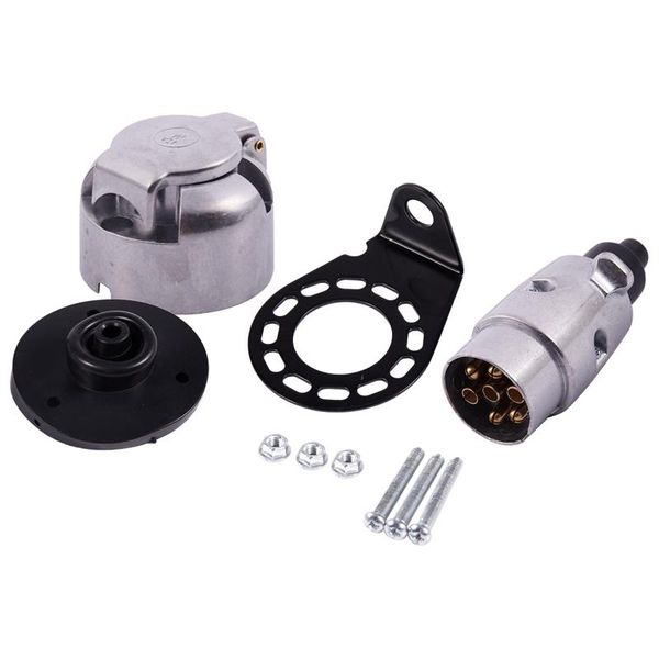 parts 12v 7 way rv truck trailer metal plug adapter with kit for european standard accessories
parts 12v 7 way rv truck trailer metal plug adapter with kit for european standard accessories