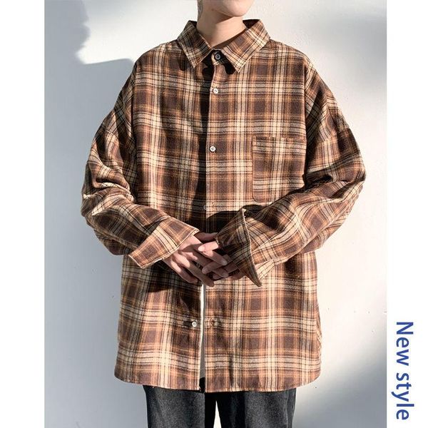 men's casual shirts korean version of plaid shirt loose business retro streetwear long sleeve social large 5xl, White;black
men's casual shirts korean version of plaid shirt loose business retro streetwear long sleeve social large 5xl, White;black