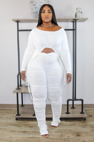 plus size tracksuits fashion two piece set o neck pure color crop long sleeve and stacked pants outfits for women clothes lounge wear, Black
plus size tracksuits fashion two piece set o neck pure color crop long sleeve and stacked pants outfits for women clothes lounge wear, Black