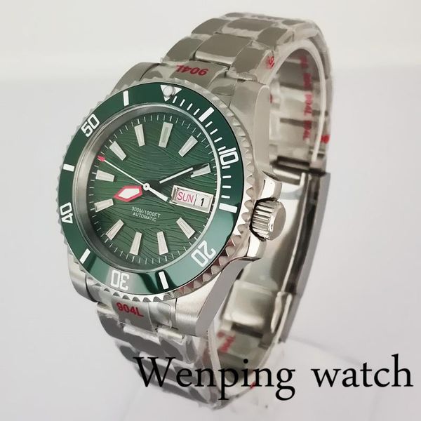 wristwatches 40mm sterile green dial silver case ceramic bezel mens watches luminous sapphire glass nh36 automatic movement watch, Slivery;brown
wristwatches 40mm sterile green dial silver case ceramic bezel mens watches luminous sapphire glass nh36 automatic movement watch, Slivery;brown