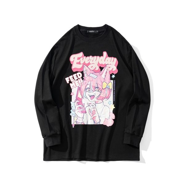 ins high street two dimensional beautiful girl print sequin loose long sleeve t-shirt neutral round neck thin sweater trend, Black
ins high street two dimensional beautiful girl print sequin loose long sleeve t-shirt neutral round neck thin sweater trend, Black