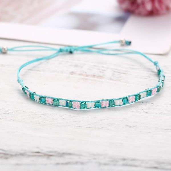 charm bracelets bohemian rope beads chain bracelet anklet for women girl push pull female hand jewelry gift, Golden;silver