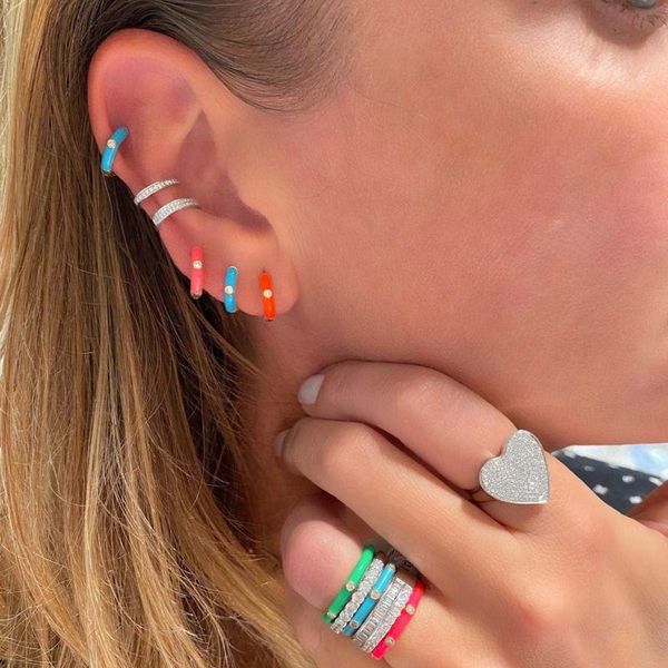 hoop & huggie 2021 arrival gold color fashion women jewelry candy colorful neon enamel mini hhoop earring multi piercing small, Golden;silver
hoop & huggie 2021 arrival gold color fashion women jewelry candy colorful neon enamel mini hhoop earring multi piercing small, Golden;silver
