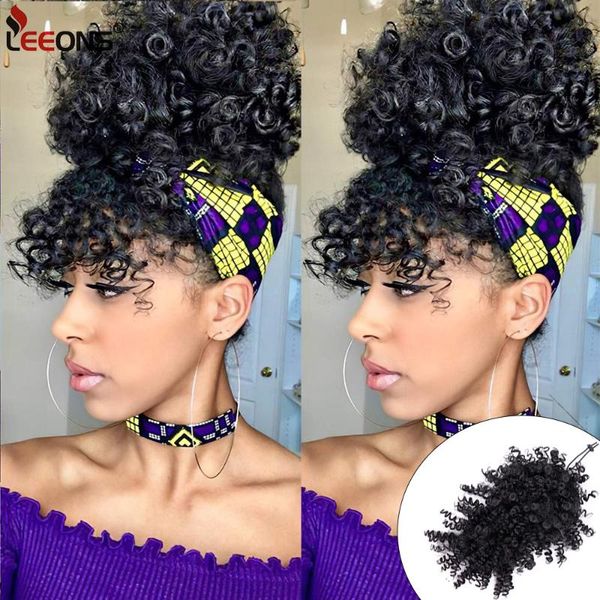synthetic wigs leeons curly bangs with drawstring ponytail 11 colors kinky hair, Black
synthetic wigs leeons curly bangs with drawstring ponytail 11 colors kinky hair, Black