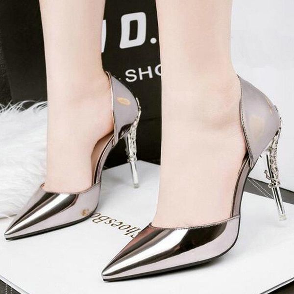 dress shoes summer fashion women sandals thin heels glossy heel pumps comfortable non-slip pointed toe 10cm pb-48, Black
dress shoes summer fashion women sandals thin heels glossy heel pumps comfortable non-slip pointed toe 10cm pb-48, Black