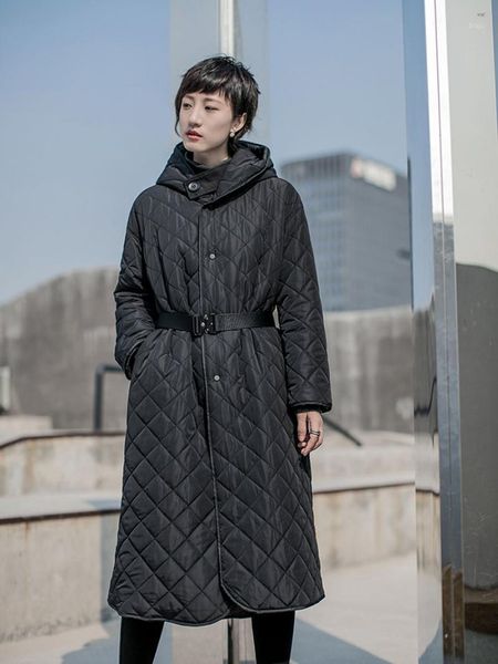 women's down & parkas padded coat women long diamond lattice ladies winter warm jacket with belt fashion outwear, Black
women's down & parkas padded coat women long diamond lattice ladies winter warm jacket with belt fashion outwear, Black