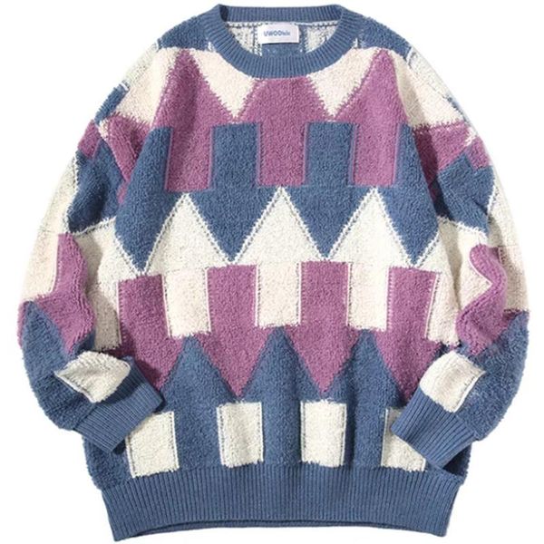 men's sweaters men vintage stripe sweater japanese hip hop harajuku couples pullover knitwear loose fashion casual 2021 winter, White;black
men's sweaters men vintage stripe sweater japanese hip hop harajuku couples pullover knitwear loose fashion casual 2021 winter, White;black