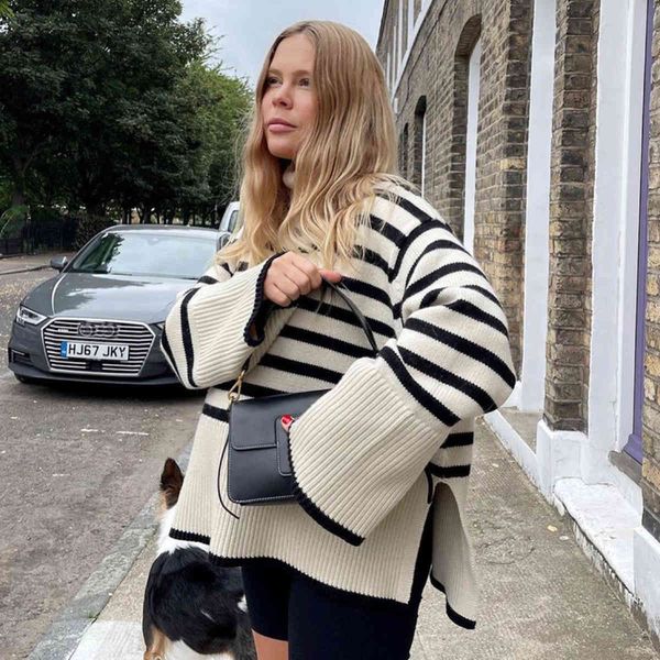women's sweaters striped hem sweater women autumn winter flare sleeve turtleneck jumper streetwear femme oversized pullover q66q, White;black
women's sweaters striped hem sweater women autumn winter flare sleeve turtleneck jumper streetwear femme oversized pullover q66q, White;black