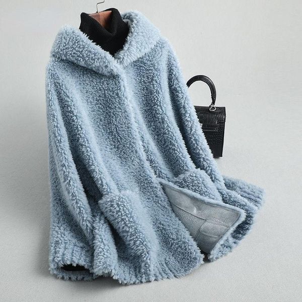 women's fur & faux women casual sheep shearing jacket female solid long sleeve genuine wool outwear ladies hooded real overcoat x793, Black
women's fur & faux women casual sheep shearing jacket female solid long sleeve genuine wool outwear ladies hooded real overcoat x793, Black