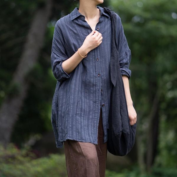 women's blouses & shirts women loose linen striped blouse shirt ladies single breasted female 2021 autumn flax, White
women's blouses & shirts women loose linen striped blouse shirt ladies single breasted female 2021 autumn flax, White