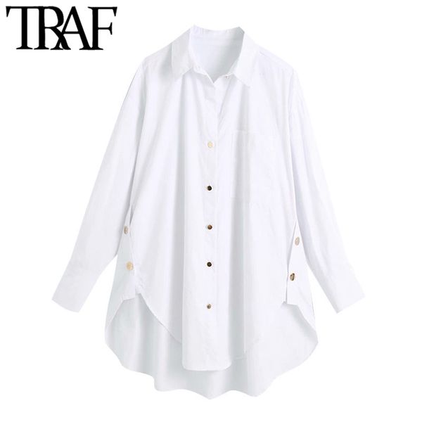 traf women fashion with side buttons loose asymmetrical blouses vintage long sleeve pockets female shirts chic 210315, White
traf women fashion with side buttons loose asymmetrical blouses vintage long sleeve pockets female shirts chic 210315, White