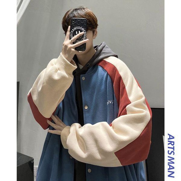 men's jackets jacket men autumn plus velvet thick contrast coats man loose tooling korean couple casual warm size baseball uniforms, Black;brown
men's jackets jacket men autumn plus velvet thick contrast coats man loose tooling korean couple casual warm size baseball uniforms, Black;brown