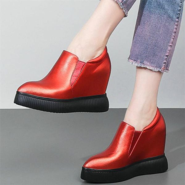 boots 10cm high heel punk creepers women slip on genuine leather wedges ankle female pointed toe fashion sneakers casual shoes, Black
boots 10cm high heel punk creepers women slip on genuine leather wedges ankle female pointed toe fashion sneakers casual shoes, Black