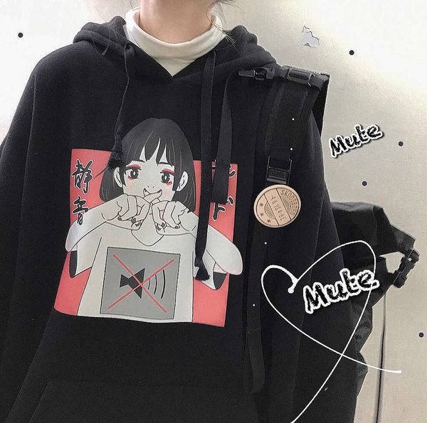 japanese winter cartoon letter printed cute casual punk plus size vintage ulzzang fun ins women velvet hooded sweatshirt 210608, Black
japanese winter cartoon letter printed cute casual punk plus size vintage ulzzang fun ins women velvet hooded sweatshirt 210608, Black