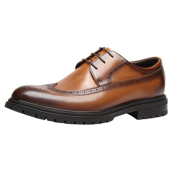 dress shoes comfortable brock carved business leather with soft rubber bottom british men cowhide casual fashion, Black
dress shoes comfortable brock carved business leather with soft rubber bottom british men cowhide casual fashion, Black
