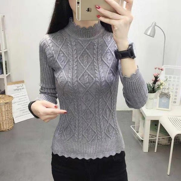 new original design womens sweater fashion elegant half turtleneck knitted full color twist pullovers base versatile female, White
new original design womens sweater fashion elegant half turtleneck knitted full color twist pullovers base versatile female, White