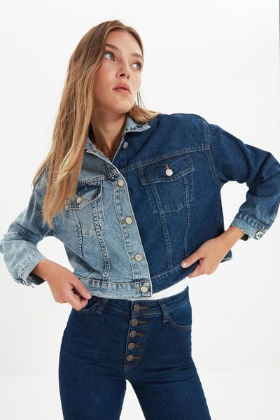 women's jackets trendyol with color block crop denim jacket twoaw22ce0290, Black;brown
women's jackets trendyol with color block crop denim jacket twoaw22ce0290, Black;brown