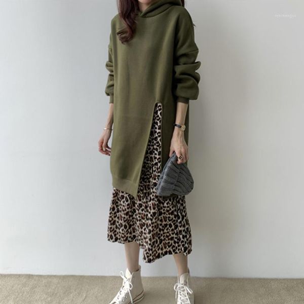 casual dresses loribindwood 2021 women autumn winter patchwork fake two pieces leopard vintage oversized hooded long, Black;gray
casual dresses loribindwood 2021 women autumn winter patchwork fake two pieces leopard vintage oversized hooded long, Black;gray