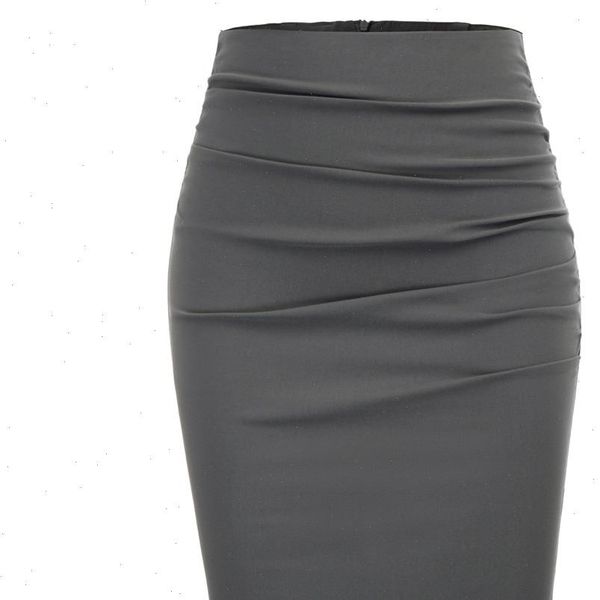ladies women ruched skirt vintage office work business solid color pleated front hips wrapped skirts bodycon pencil skirt faldas, Black
ladies women ruched skirt vintage office work business solid color pleated front hips wrapped skirts bodycon pencil skirt faldas, Black