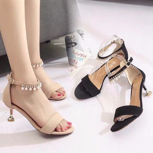 dress shoes women high heels sandals 2021 concise solid flock/pu open toe buckle women's party sandal summer, Black
dress shoes women high heels sandals 2021 concise solid flock/pu open toe buckle women's party sandal summer, Black