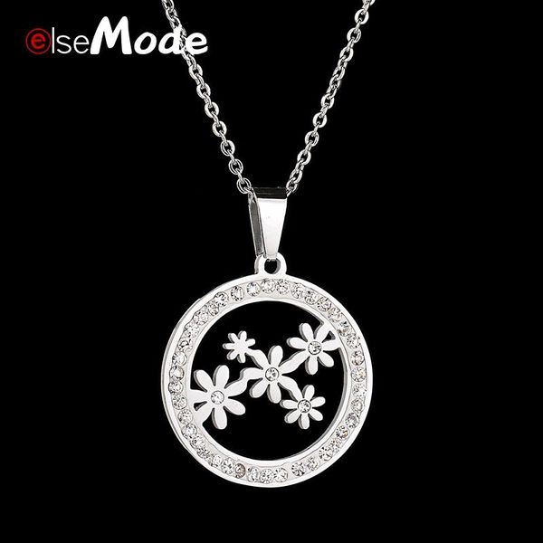 pendant necklaces elsemode romantic cz stone hollow daisy round for women steel stainless flower jewelry bridesmaid gift, Silver
pendant necklaces elsemode romantic cz stone hollow daisy round for women steel stainless flower jewelry bridesmaid gift, Silver