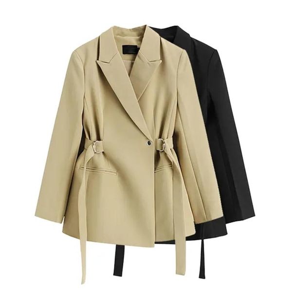 women's suits & blazers solid color black blazer coat women belt casual oversize female outerwear jacket lace-up waist slim design suit, White;black
women's suits & blazers solid color black blazer coat women belt casual oversize female outerwear jacket lace-up waist slim design suit, White;black