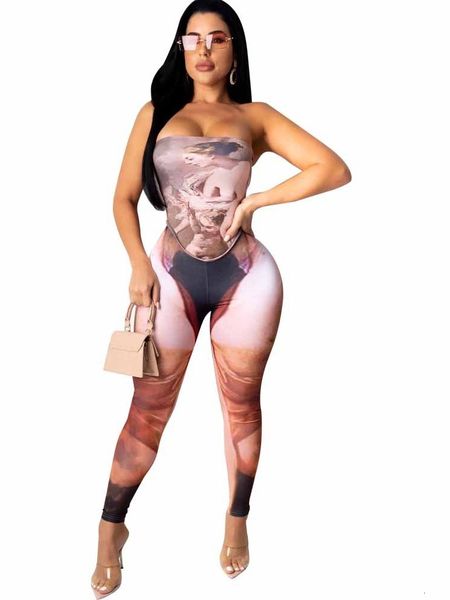 2021 new nightclub night wear bodysuit bodycon strapless overalls kqeo, Gray 
2021 new nightclub night wear bodysuit bodycon strapless overalls kqeo, Gray