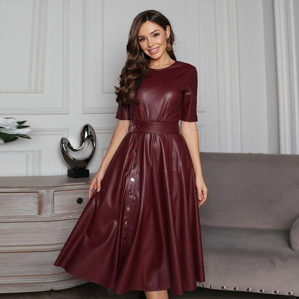 woarcho casual o neck half women dresses sleeves belt pu leather woman solid fit and flare mid calf fashion, Black;gray
woarcho casual o neck half women dresses sleeves belt pu leather woman solid fit and flare mid calf fashion, Black;gray