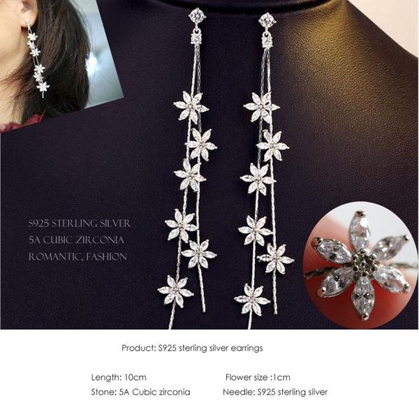 stud fashion long crystal flower 925 sterling silver earings for women s925 jewelry tassel earring cz earing female, Golden;silver
stud fashion long crystal flower 925 sterling silver earings for women s925 jewelry tassel earring cz earing female, Golden;silver