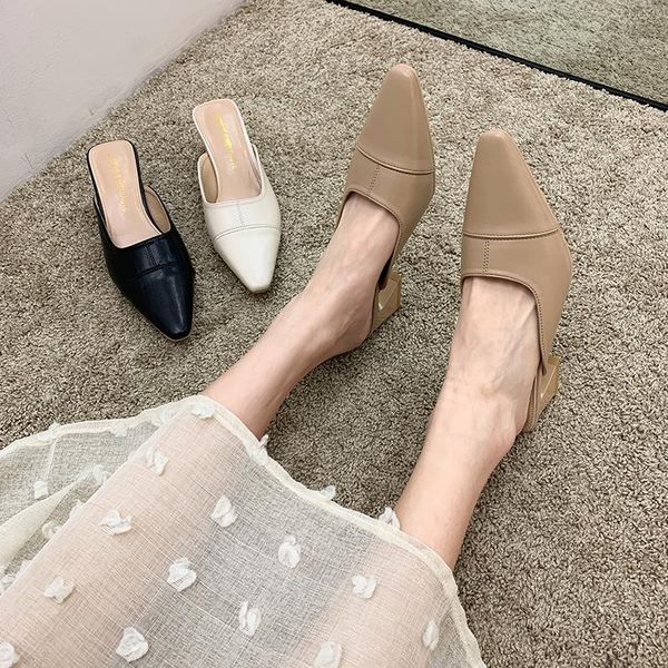 eoeodoit women chunky heels slippers little square toe leather pumps shoes 6 cm spring summer sandals, Black
eoeodoit women chunky heels slippers little square toe leather pumps shoes 6 cm spring summer sandals, Black