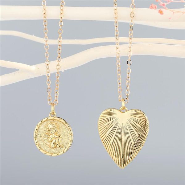 pendant necklaces 1pc vintage metal big heart necklace for women cute chic carving cupid angel round choker chain jewelry gift n154, Silver
pendant necklaces 1pc vintage metal big heart necklace for women cute chic carving cupid angel round choker chain jewelry gift n154, Silver