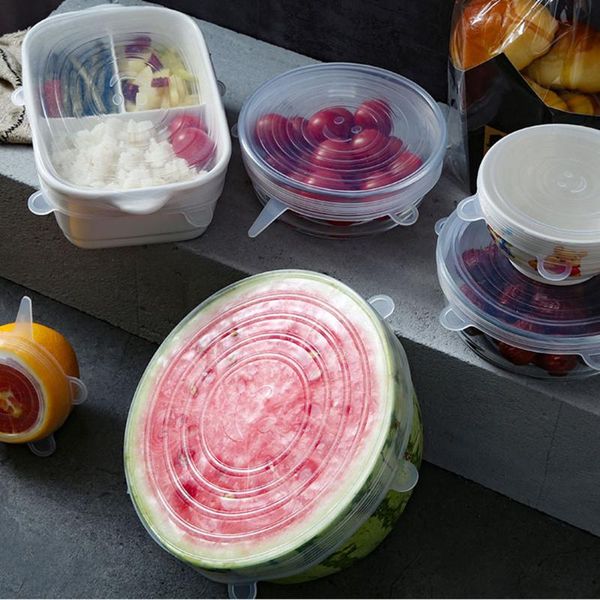 kitchen storage & organization 6pcs reusable silicone stretch lids universal lid wrap bowl pot cover pan cooking sers
kitchen storage & organization 6pcs reusable silicone stretch lids universal lid wrap bowl pot cover pan cooking sers