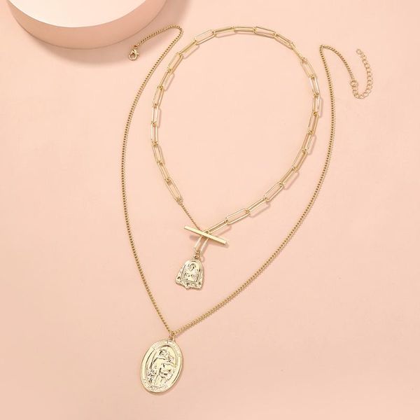 chains selling fashion simple style metal portrait tag exquisite pendant stacked necklace creative versatile clavicle chain female, Silver
chains selling fashion simple style metal portrait tag exquisite pendant stacked necklace creative versatile clavicle chain female, Silver