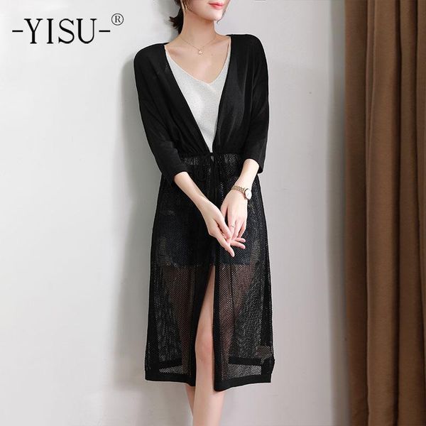 women's knits & tees yisu women long section cardigan solid color hollow out v-neck middle sleeve coat short casual female transparent, White
women's knits & tees yisu women long section cardigan solid color hollow out v-neck middle sleeve coat short casual female transparent, White
