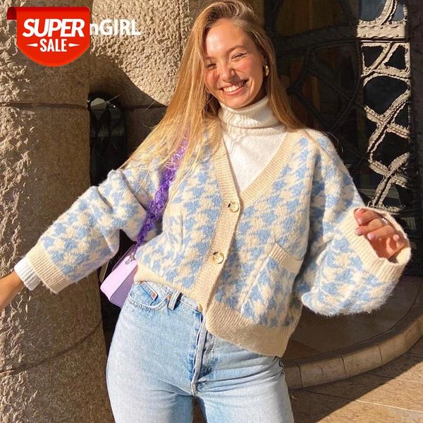 heyoungirl houndstooth plaid print cardigan women autumn v neck vintage knitted crop sweater casual loose knitwear winter #ov69, White
heyoungirl houndstooth plaid print cardigan women autumn v neck vintage knitted crop sweater casual loose knitwear winter #ov69, White