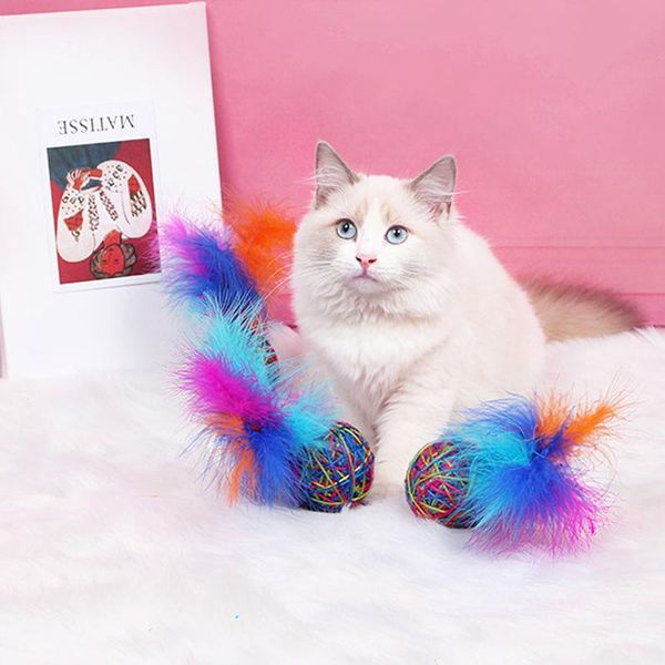 cat toys 2pcs ball toy interactive lovely colorful feather rope pet chew training funny favor
cat toys 2pcs ball toy interactive lovely colorful feather rope pet chew training funny favor